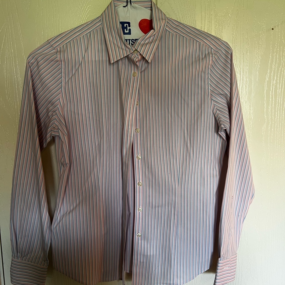 Brooks Brothers Blue and Pink Dress Shirt with Pointed Collar